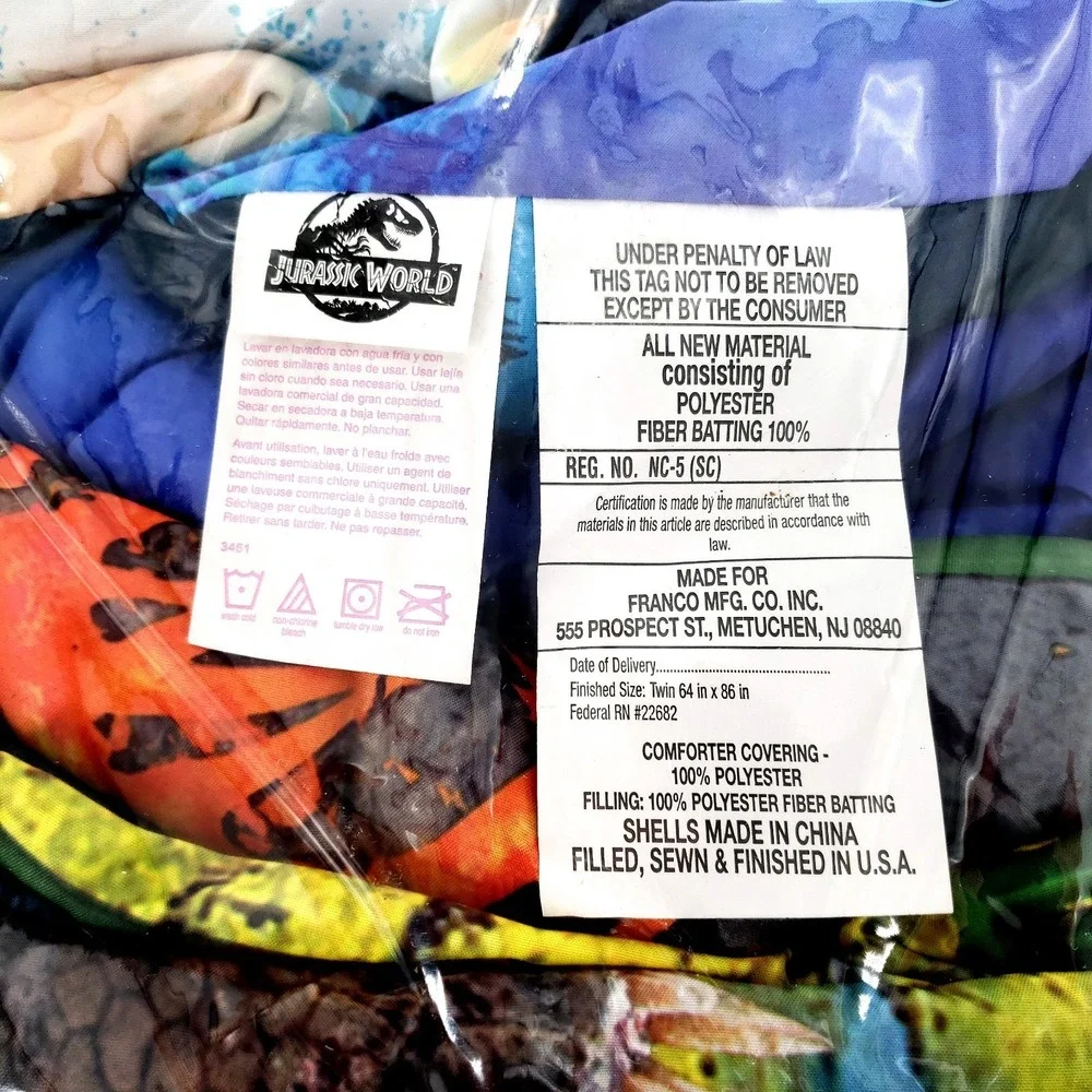 Jurassic World Reversible Microfiber Twin Comforter 64